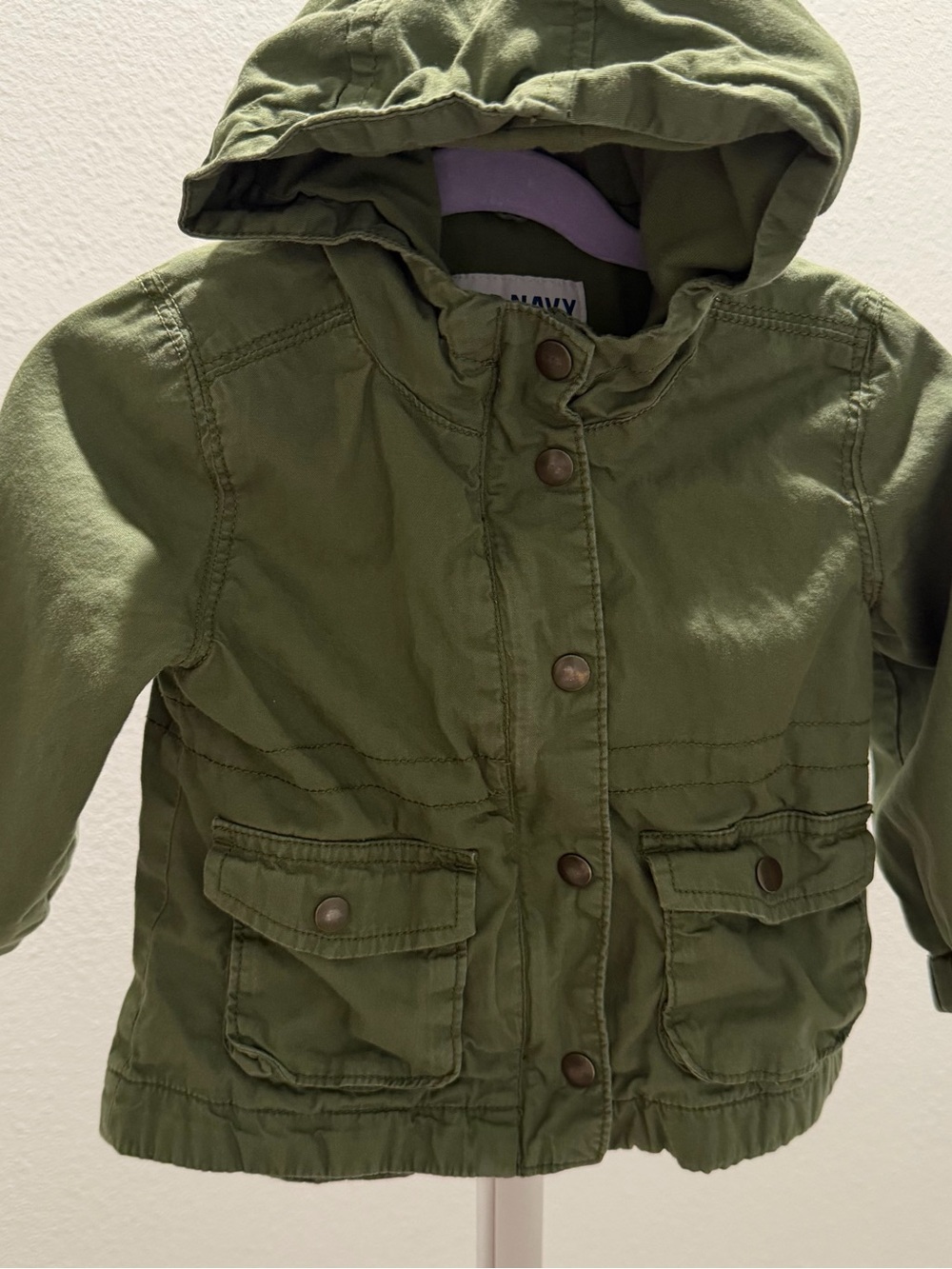 Old Navy Olive Hooded Kids Jacket - Green Utility Coat